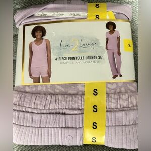 Women's Live 2 Lounge 4-Piece Pointelle Lounge Set size Small NEW